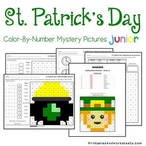 Saint Patrick's Day Color-By-Number: Math