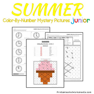 Summer Color-By-Number: Telling Time
