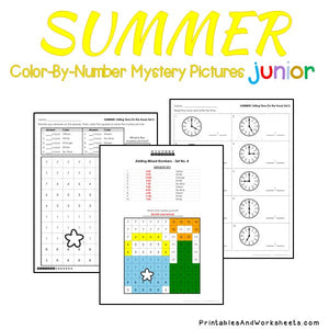 Summer Color-By-Number: Telling Time
