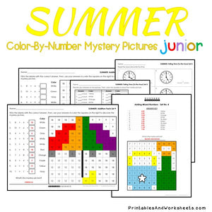 Summer Color-By-Number: Math