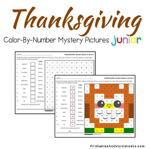 Thanksgiving Color-By-Number: Place Value