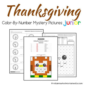 Thanksgiving Color-By-Number: Telling Time
