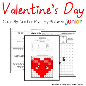 Valentine's Day Color-By-Number: Counting to 20, Greater Than/Less Than