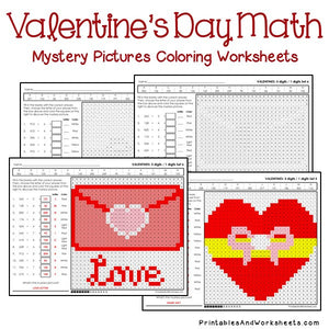 Valentine's Day Coloring Worksheets - Division 
