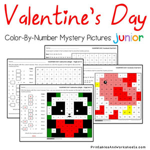 Valentine's Day Color-By-Number: Math