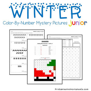 Winter Color-By-Number: Counting to 20, Greater Than/Less Than