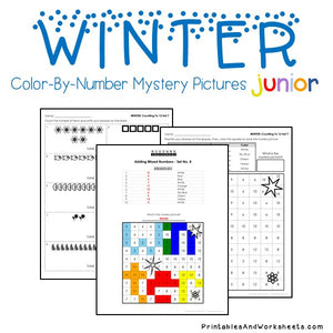 Winter Color-By-Number: Counting to 20, Greater Than/Less Than