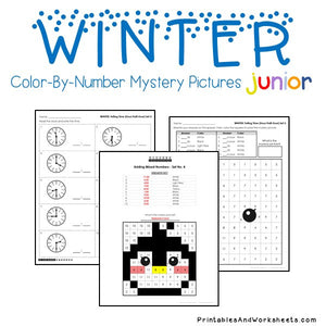 Winter Color-By-Number: Telling Time